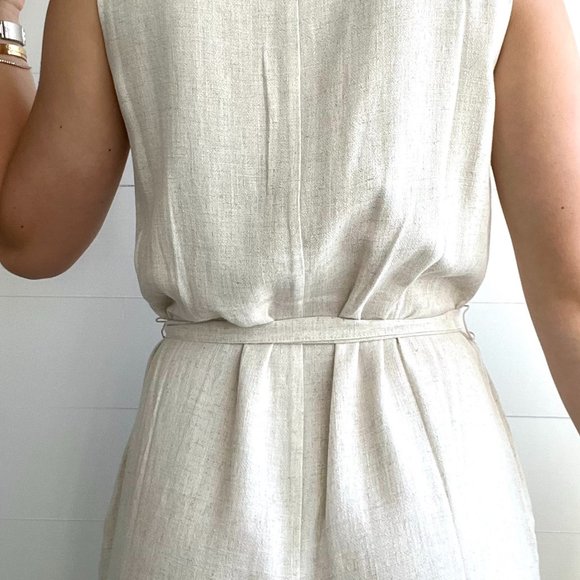 Miou Muse Oatmeal Button Down Jumpsuit - Picture 4 of 11